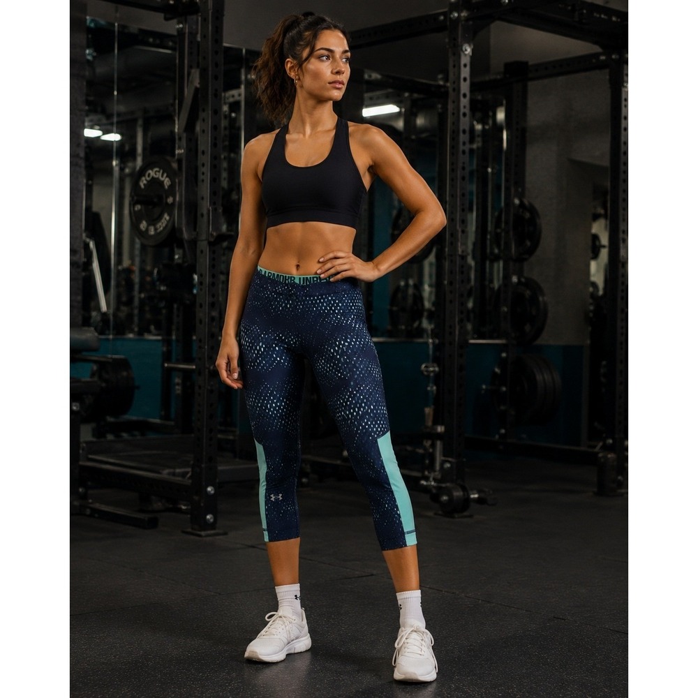 Under Armour Leggings Womens XS Blue HeatGear Compression‎ Athletic Gym
